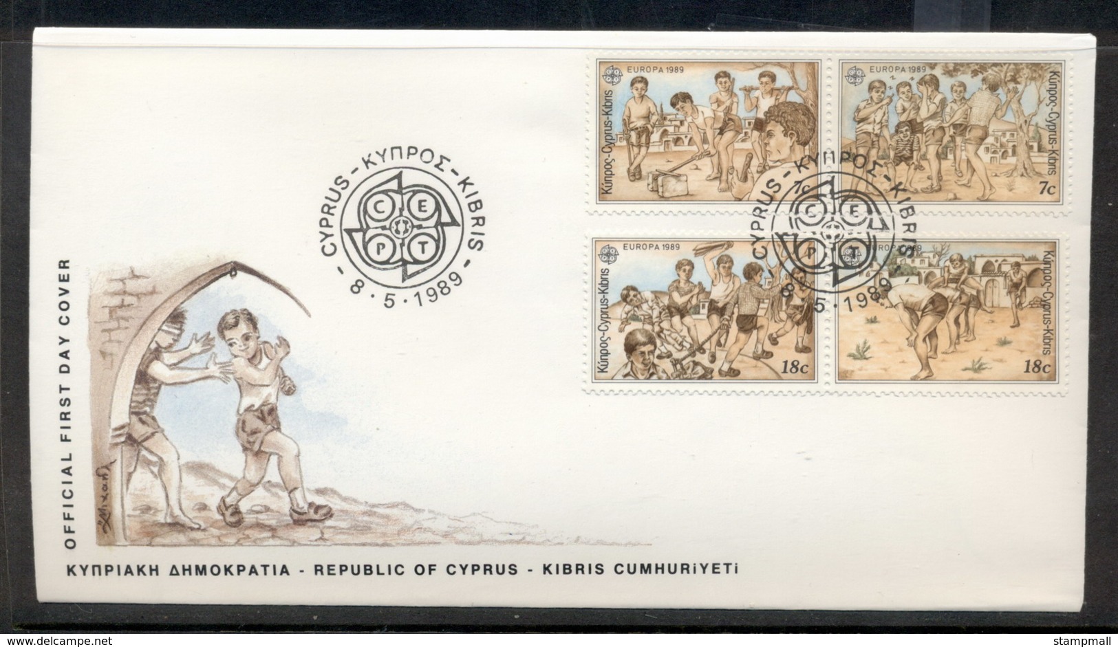 Cyprus 1989 Europa Children's Play FDC - Covers & Documents