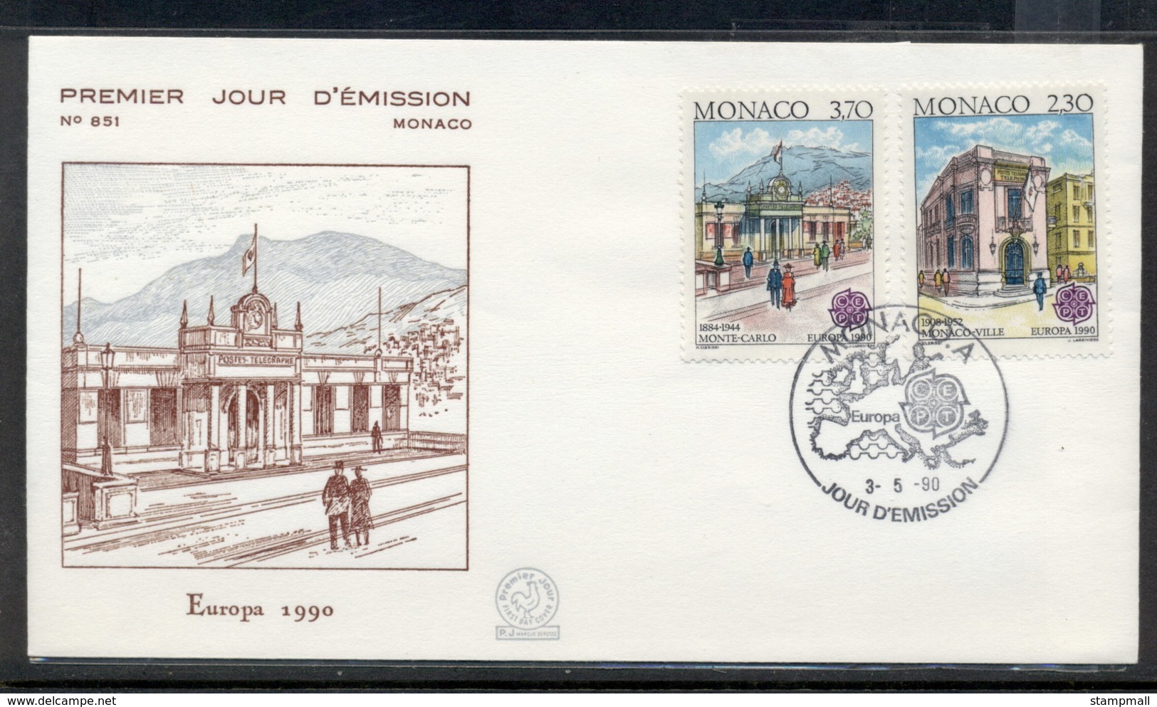 Monaco 1990 Europa Post Offices FDC - FDC