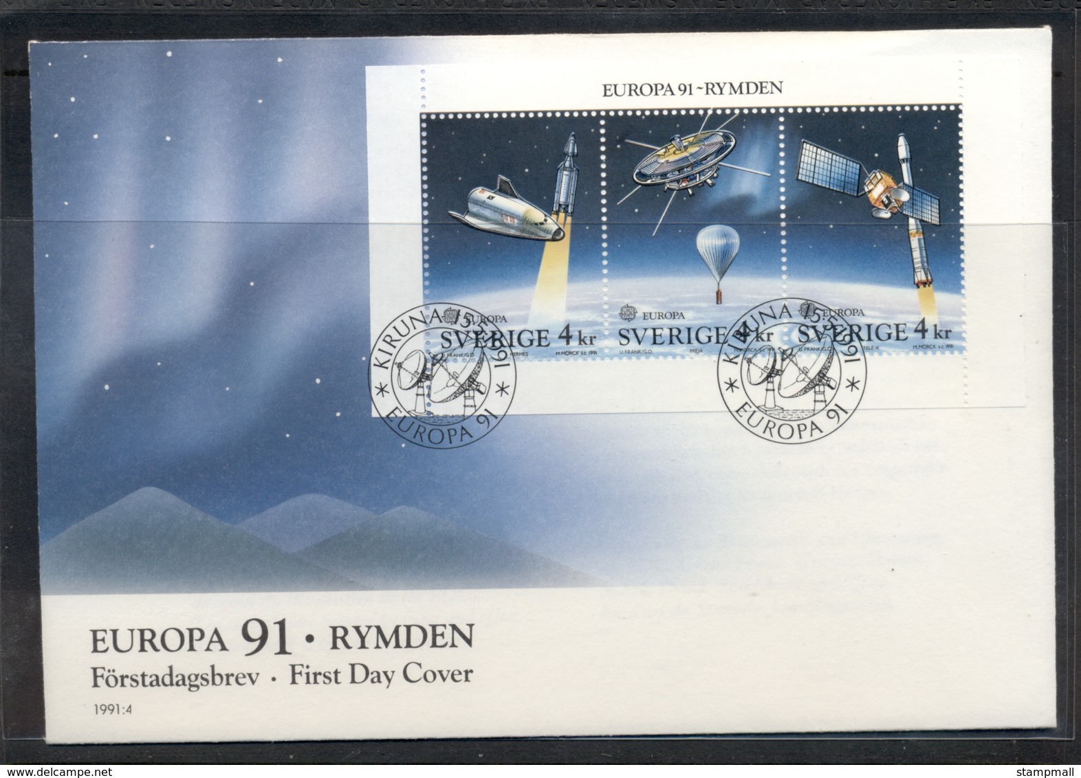 Sweden 1991 Europa Man In Space MS FDC - FDC