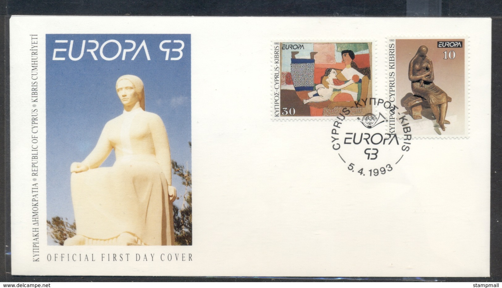 Cyprus 1993 Europa Modern Art FDC - Covers & Documents