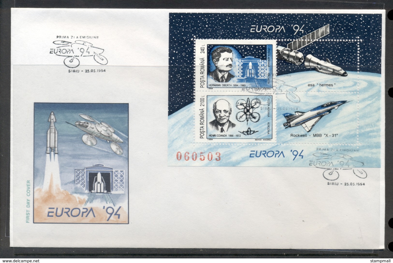 Romania 1994 Europa Scientific Discoveries MS FDC - FDC