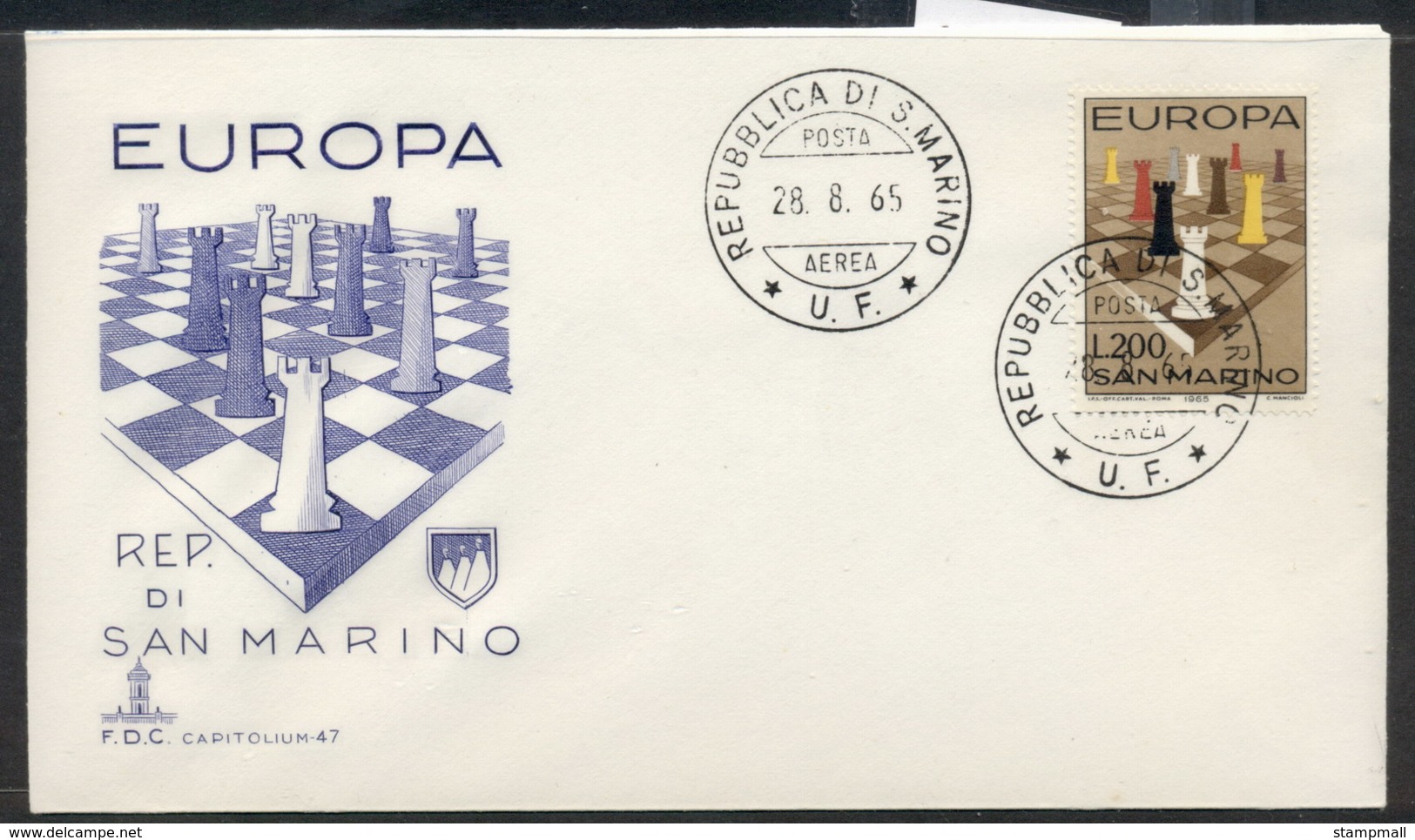 San Marino 1965 Europa Chess Pieces FDC - FDC