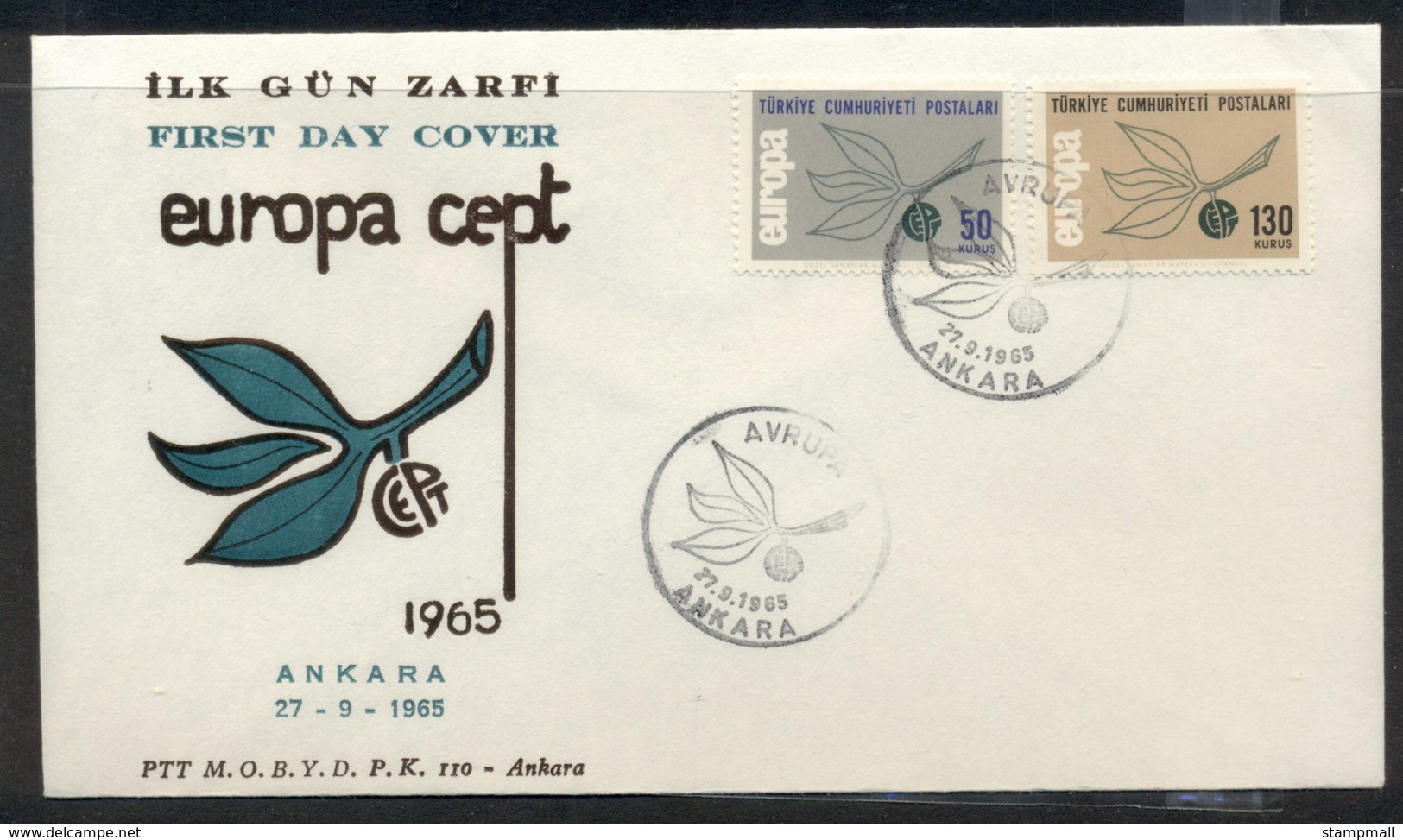 Turkey 1965 Europa Leaves & Fruit FDC - FDC