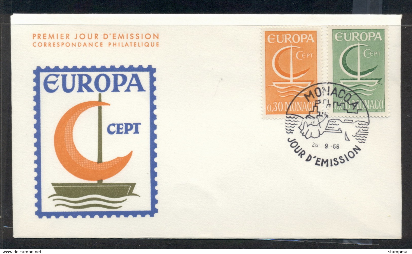 Monaco 1966 Europa Sailboat FDC - FDC
