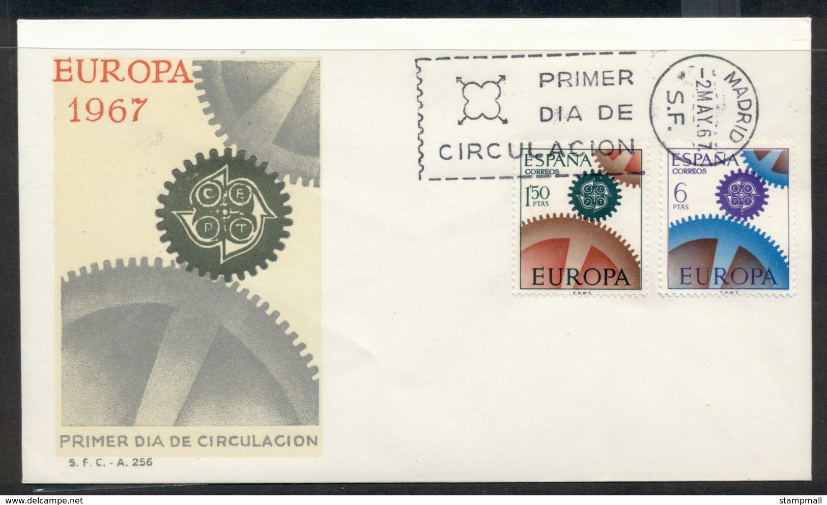 Spain 1967 Europa Cogwheels FDC - FDC