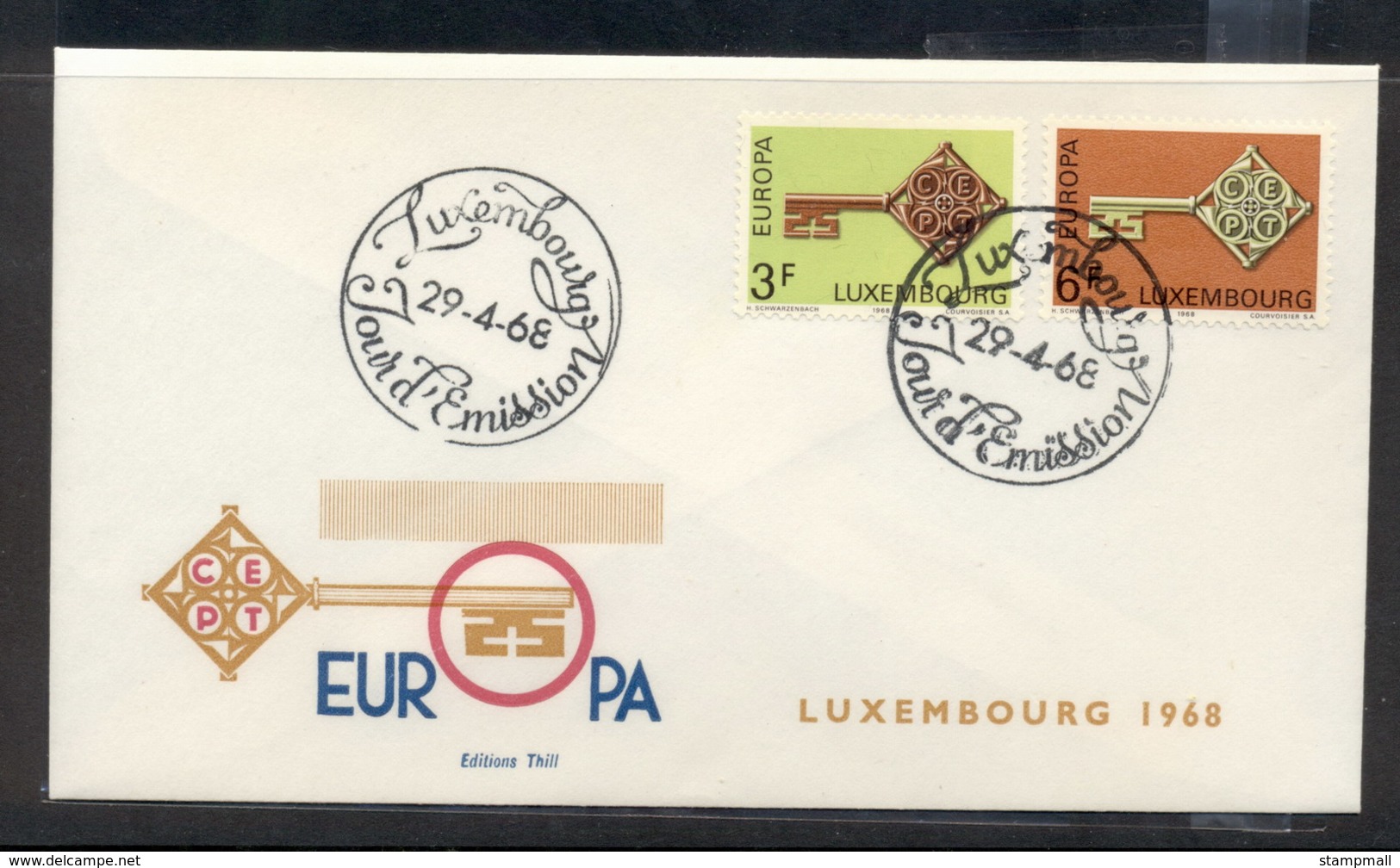 Luxembourg 1968 Europa Key With Emblem FDC - FDC
