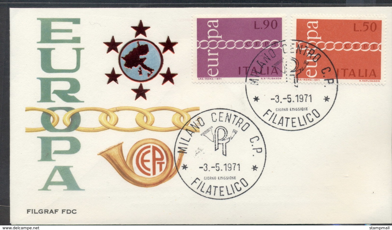 Italy 1971 Europa Chain Through O FDC - FDC