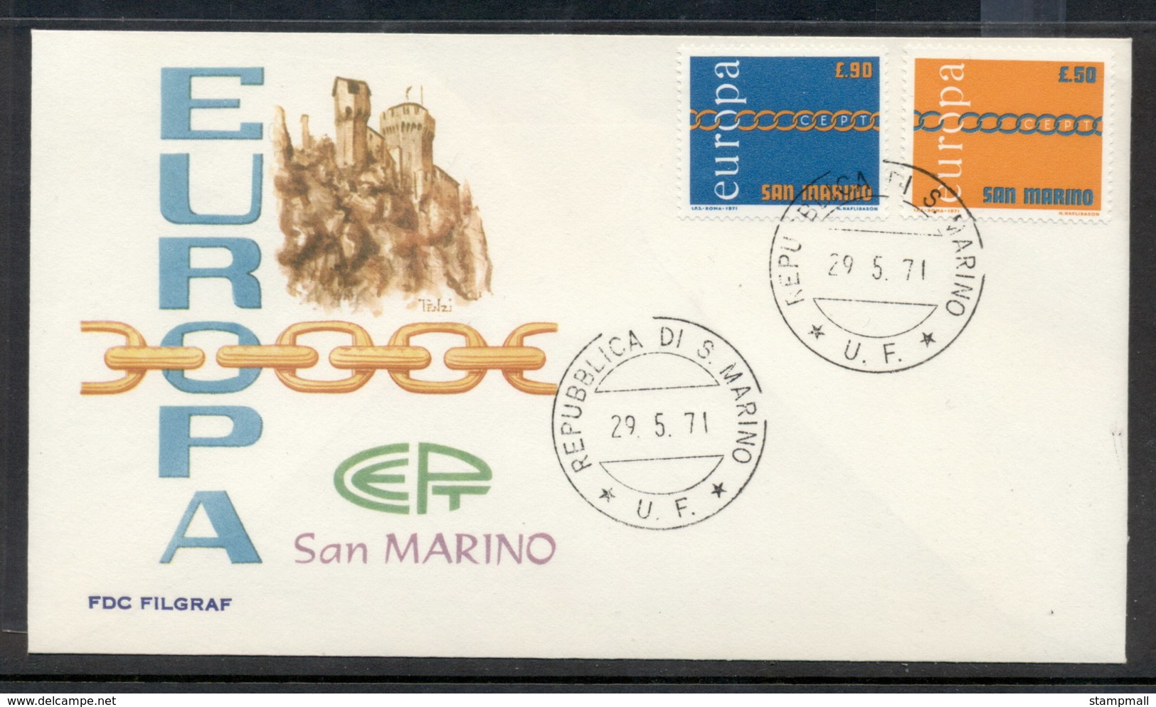 San Marino 1971 Europa Chain Through O FDC - FDC