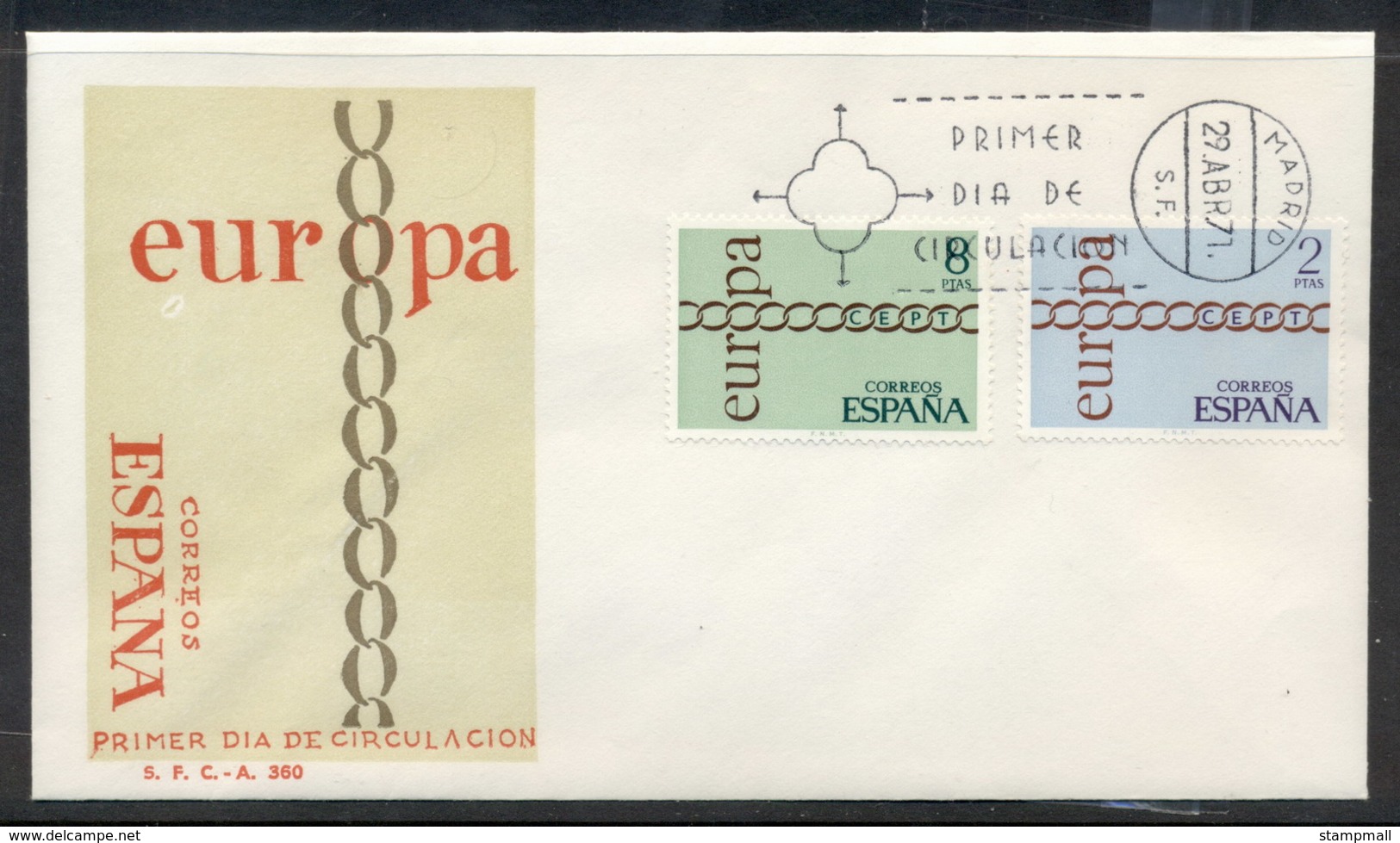 Spain 1971 Europa Chain Through O FDC - FDC