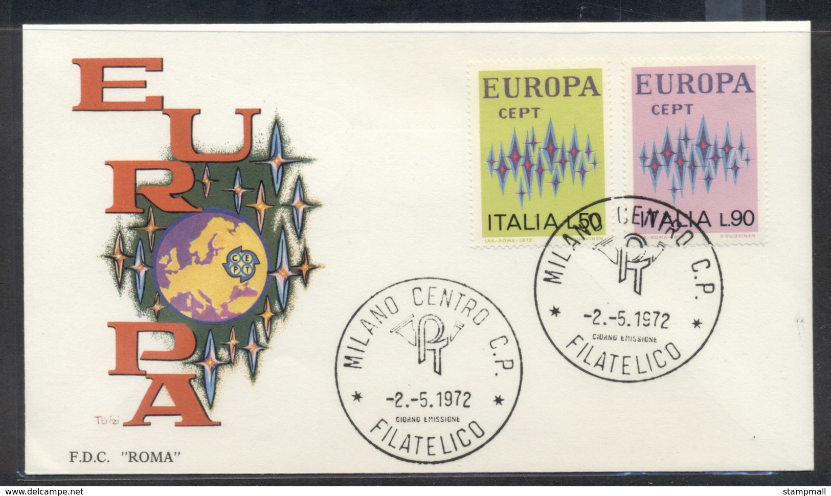 Italy 1972 Europa Sparkles FDC - FDC