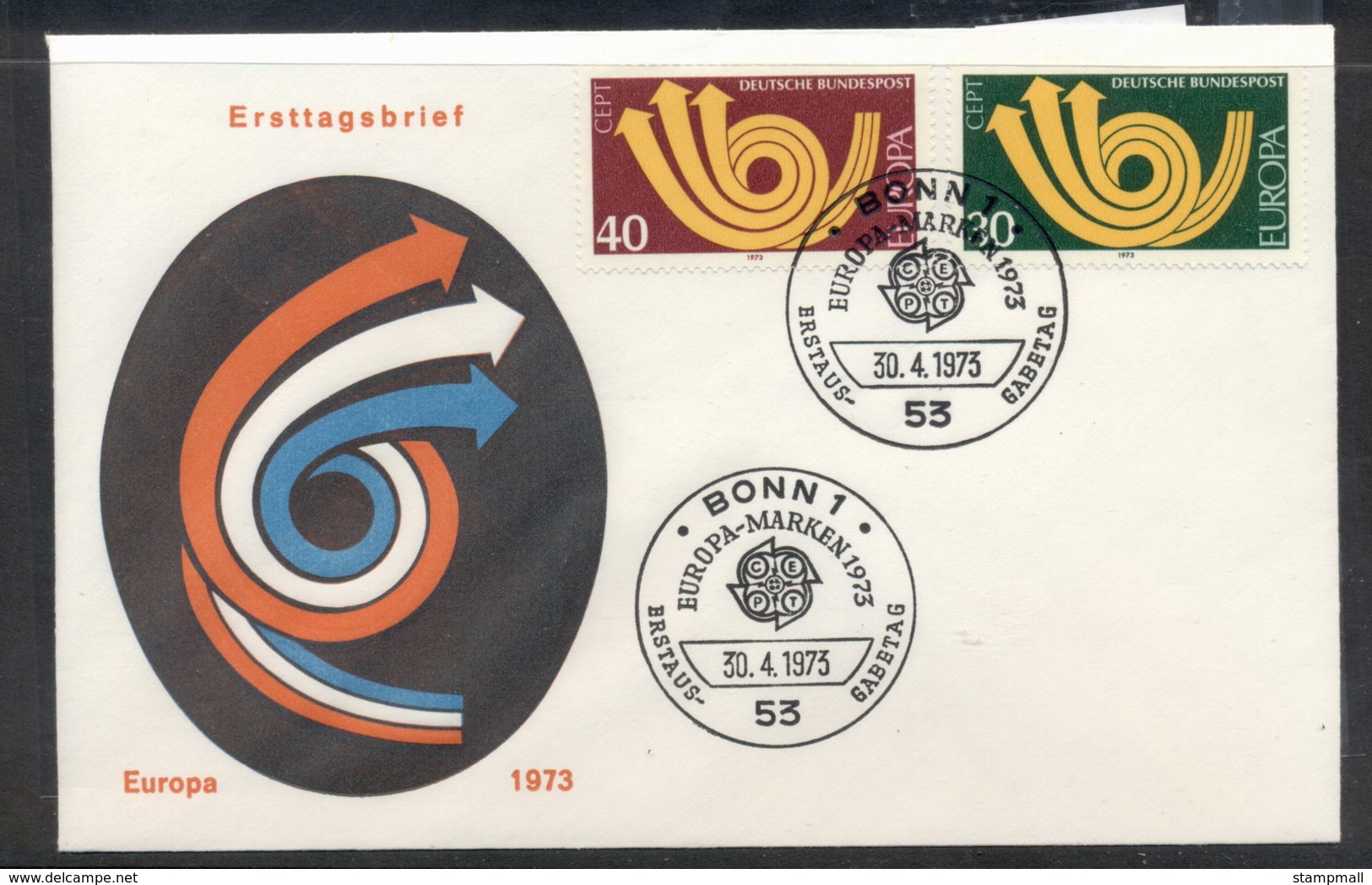 Germany 1973 Europa Posthorn Arrow FDC - Other & Unclassified