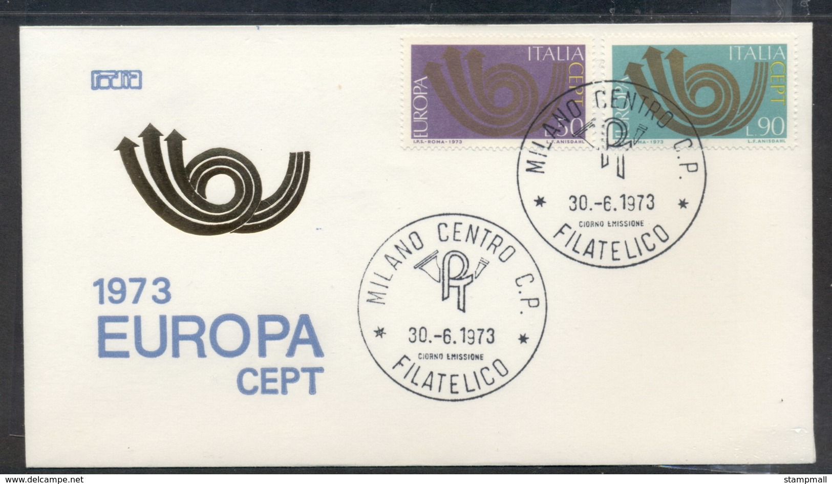 Italy 1973 Europa Posthorn Arrow FDC - FDC