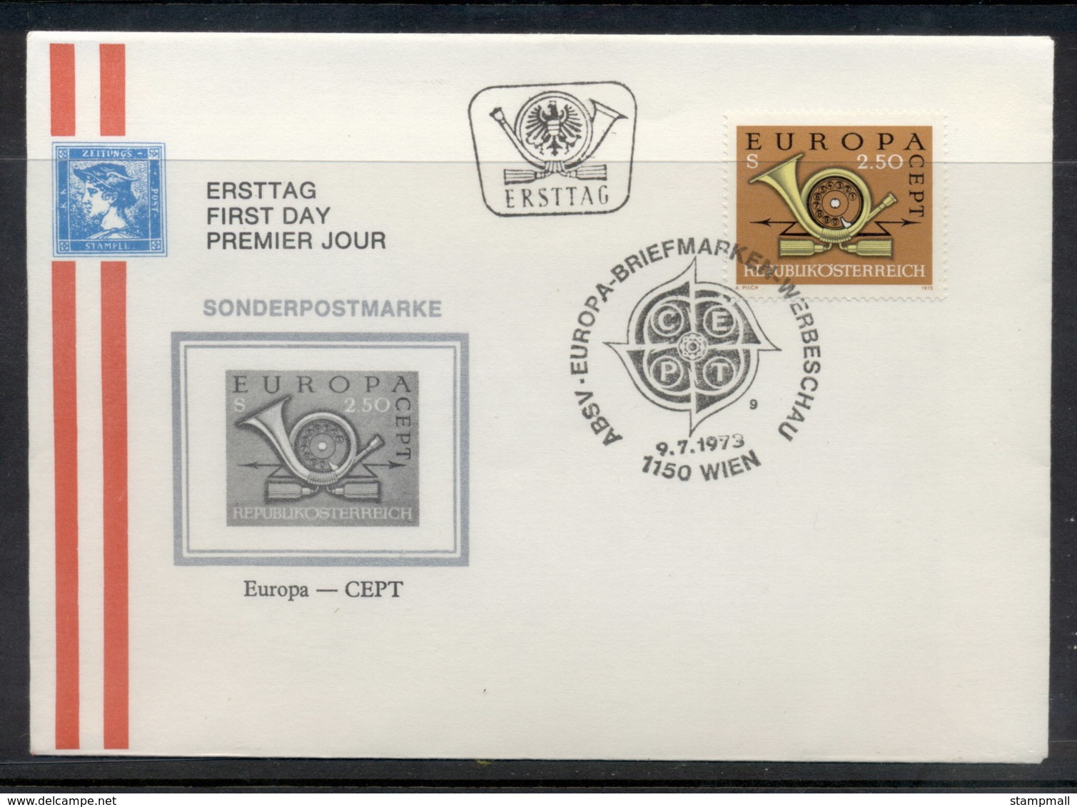 Austria 1973 Europa Posthorn Arrow FDC - FDC