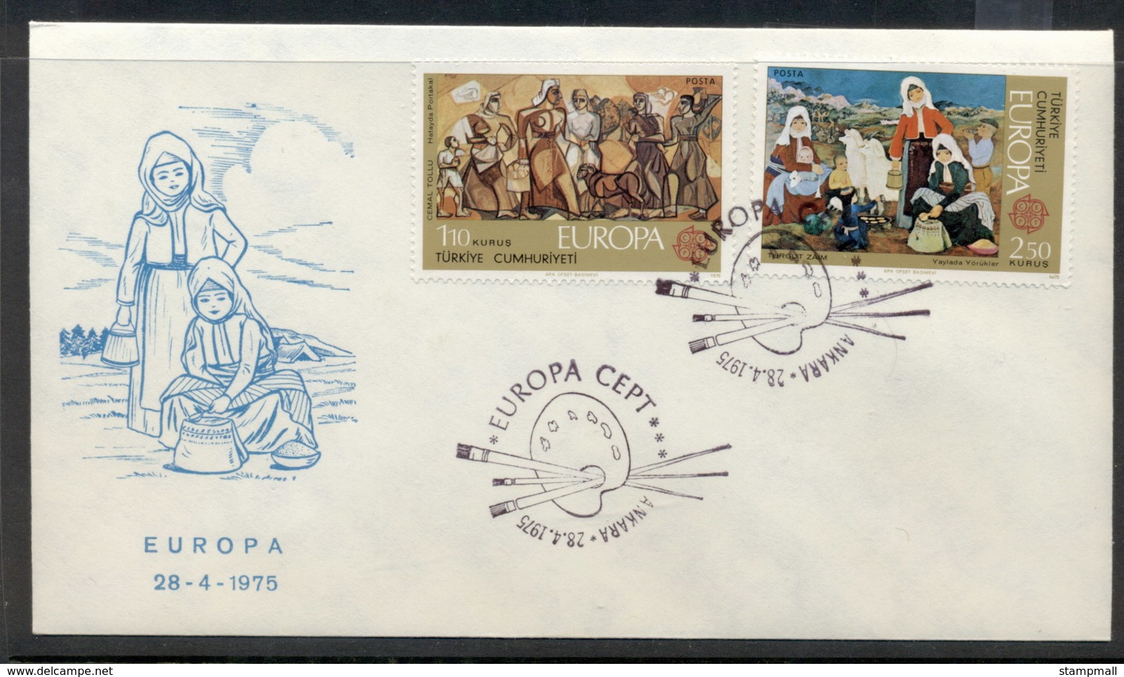 Turkey 1975 Europa Paintings FDC - FDC