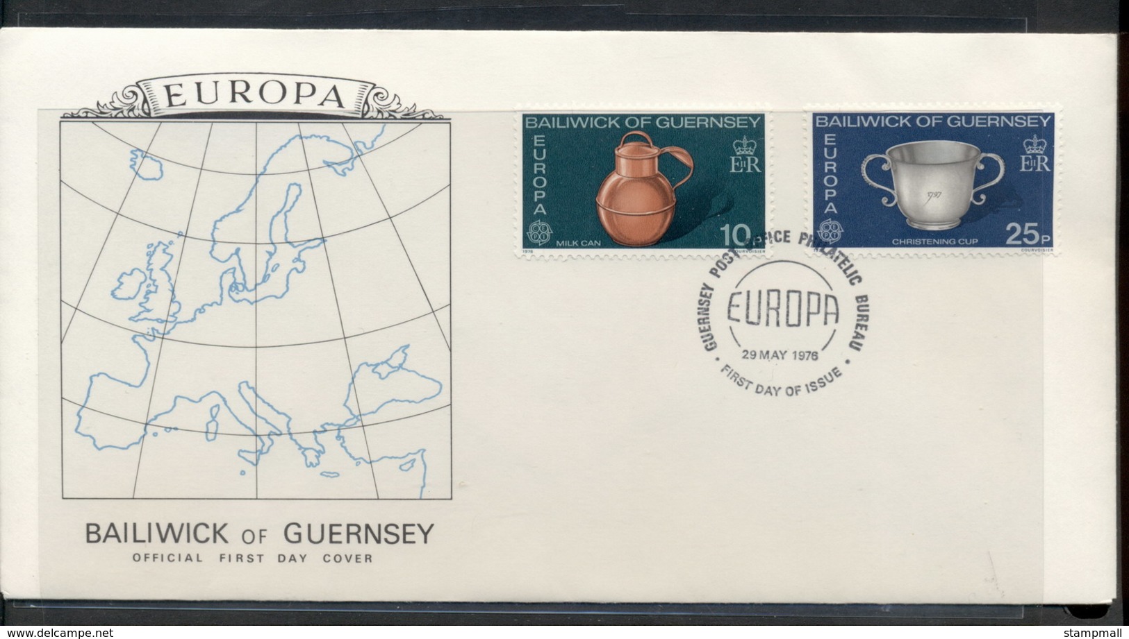 Guernsey 1976 Europa Pottery FDC - Guernsey