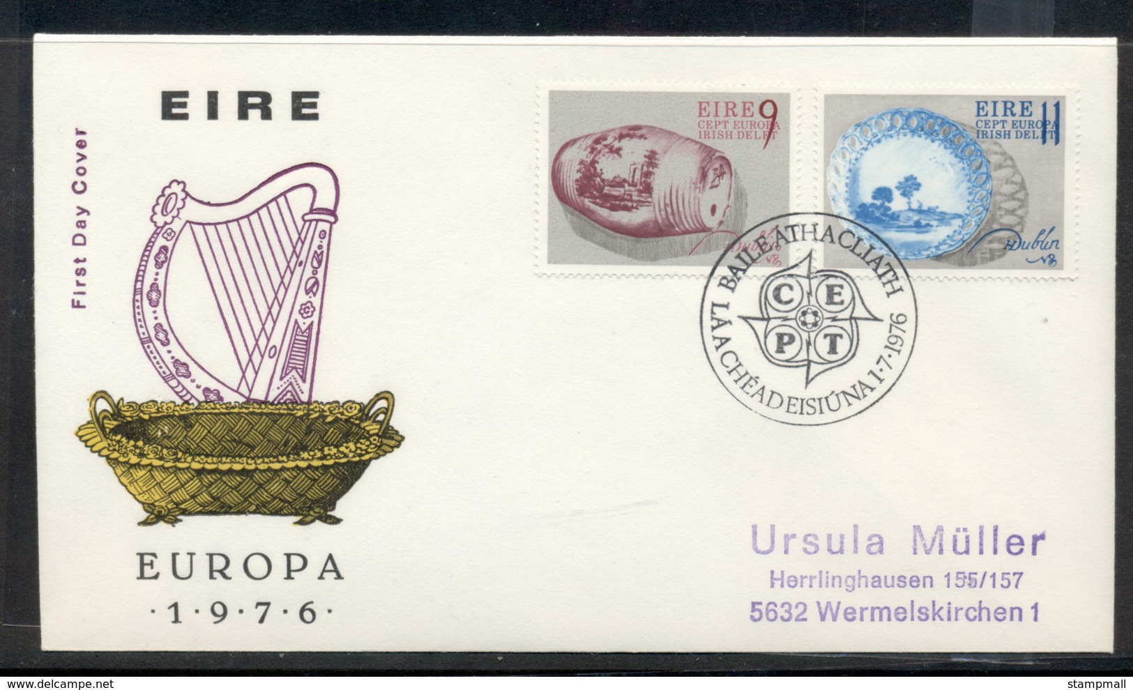 Ireland 1976 Europa Pottery FDC - FDC