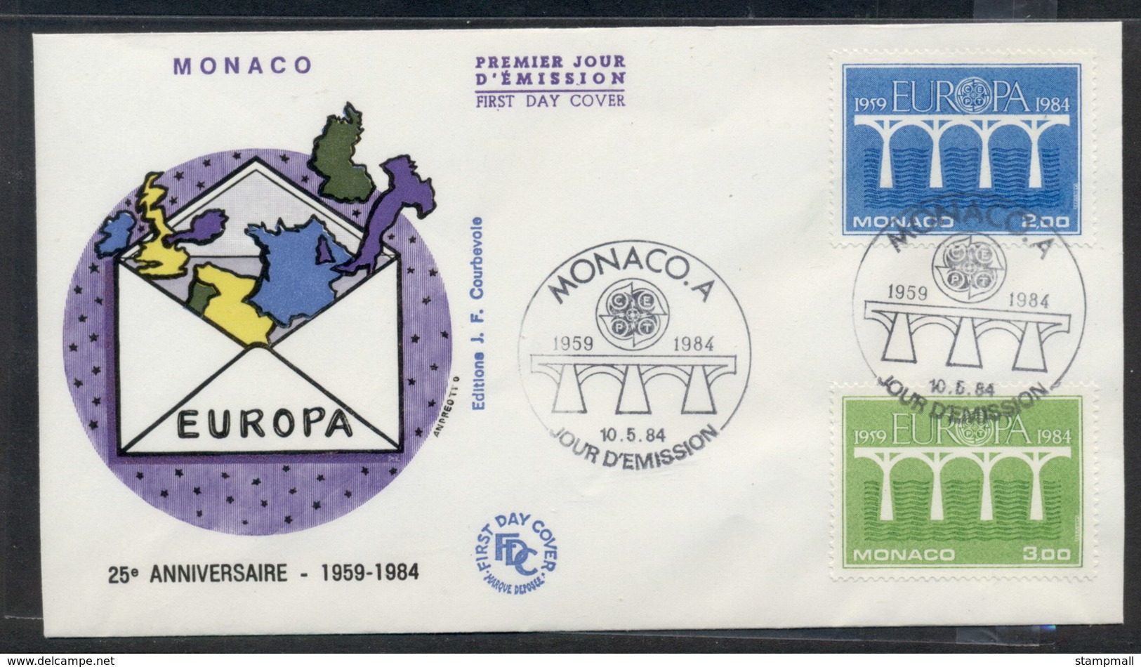 Monaco 1984 Europa Bridge FDC - FDC