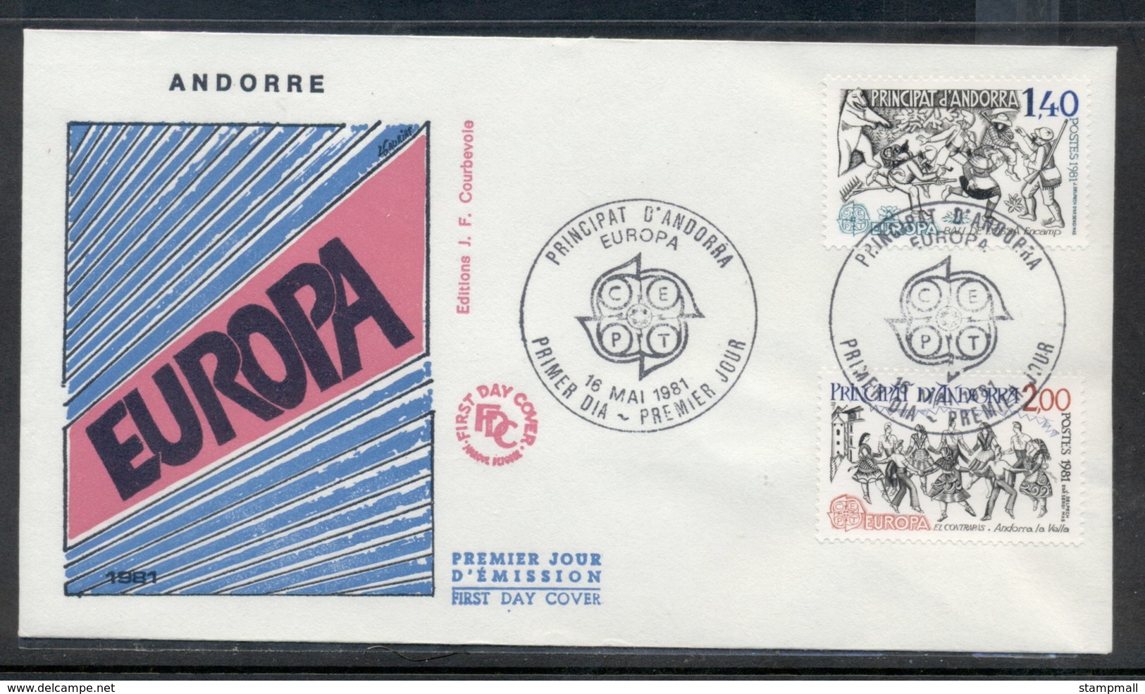 Andorra (Fr.) 1981 Europa Folklore FDC - Cartas & Documentos