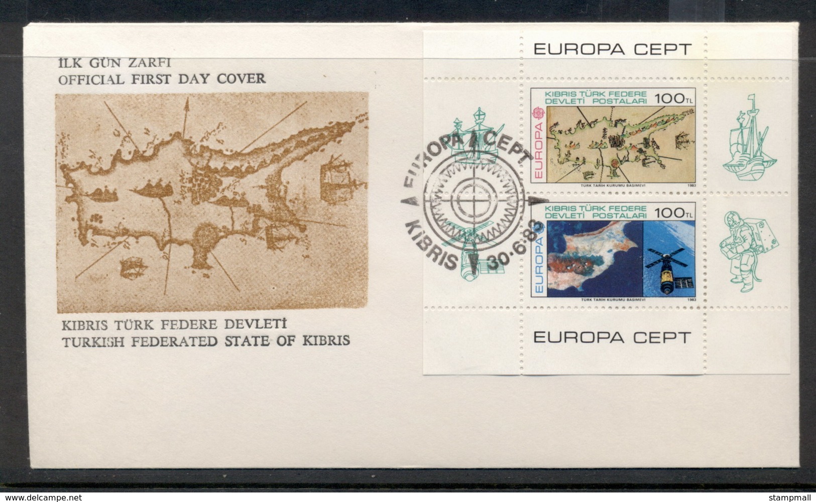 Cyprus Turkish 1983 Europa Human Genius MS FDC - Covers & Documents