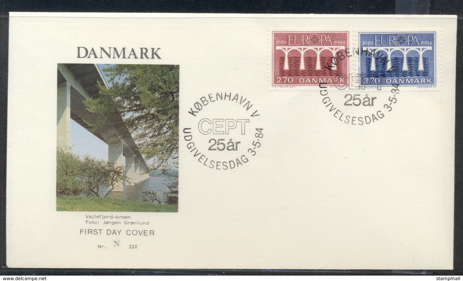 Denmark 1984 Europa Bridge FDC - FDC