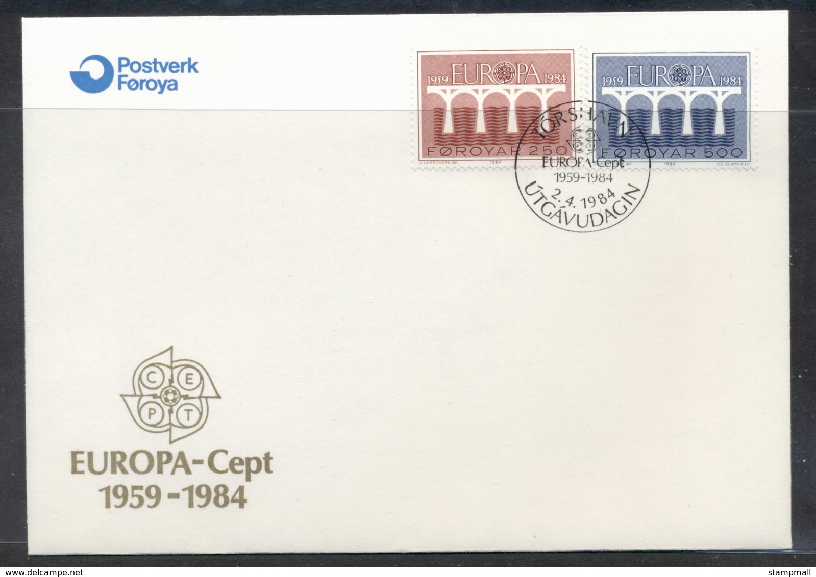 Faroe Is 1984 Europa Bridge FDC - Faroe Islands