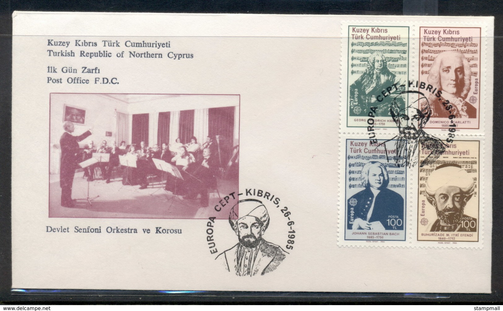 Cyprus Turkish 1985 Europa Music Year FDC - Covers & Documents