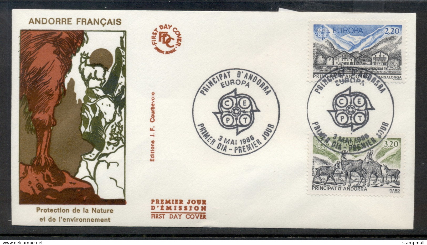 Andorra (Fr.) 1986 Europa Environment FDC - Lettres & Documents