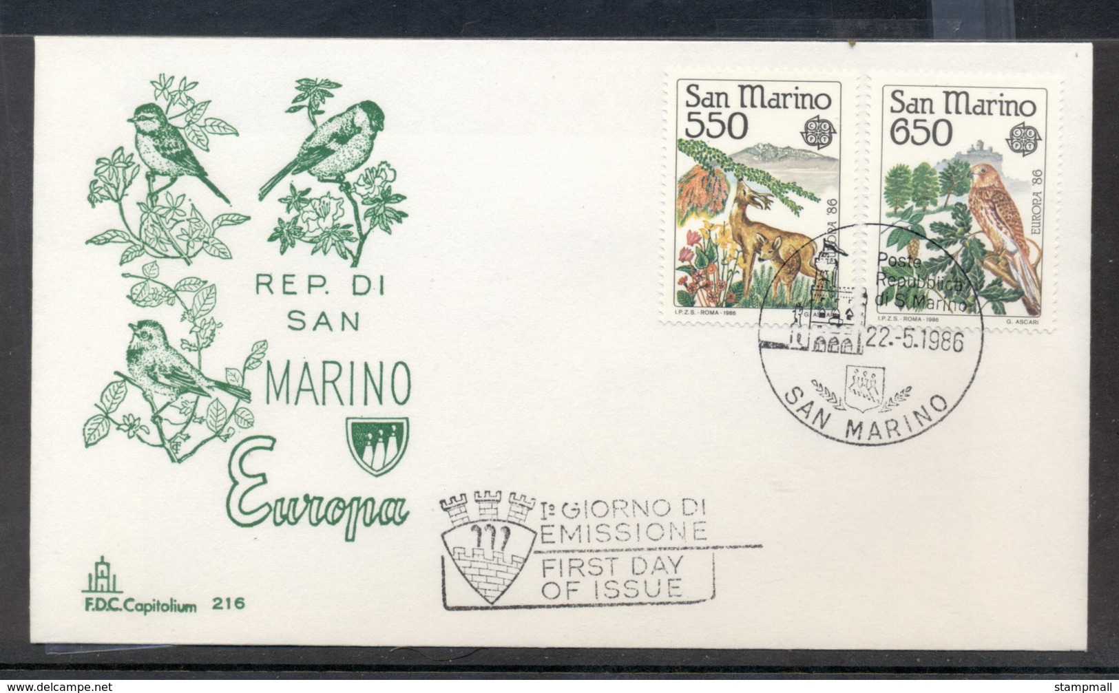 San Marino 1986 Europa Environment FDC - FDC