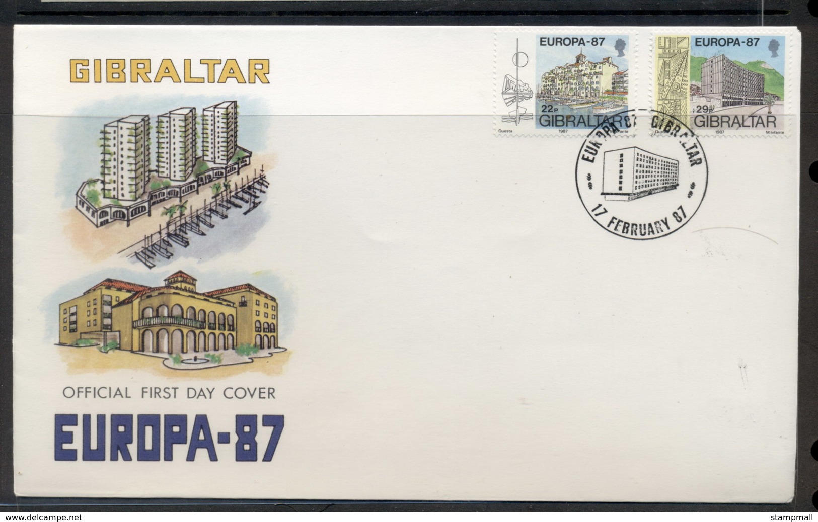 Gibraltar 1987 Europa Architecture FDC - Gibraltar