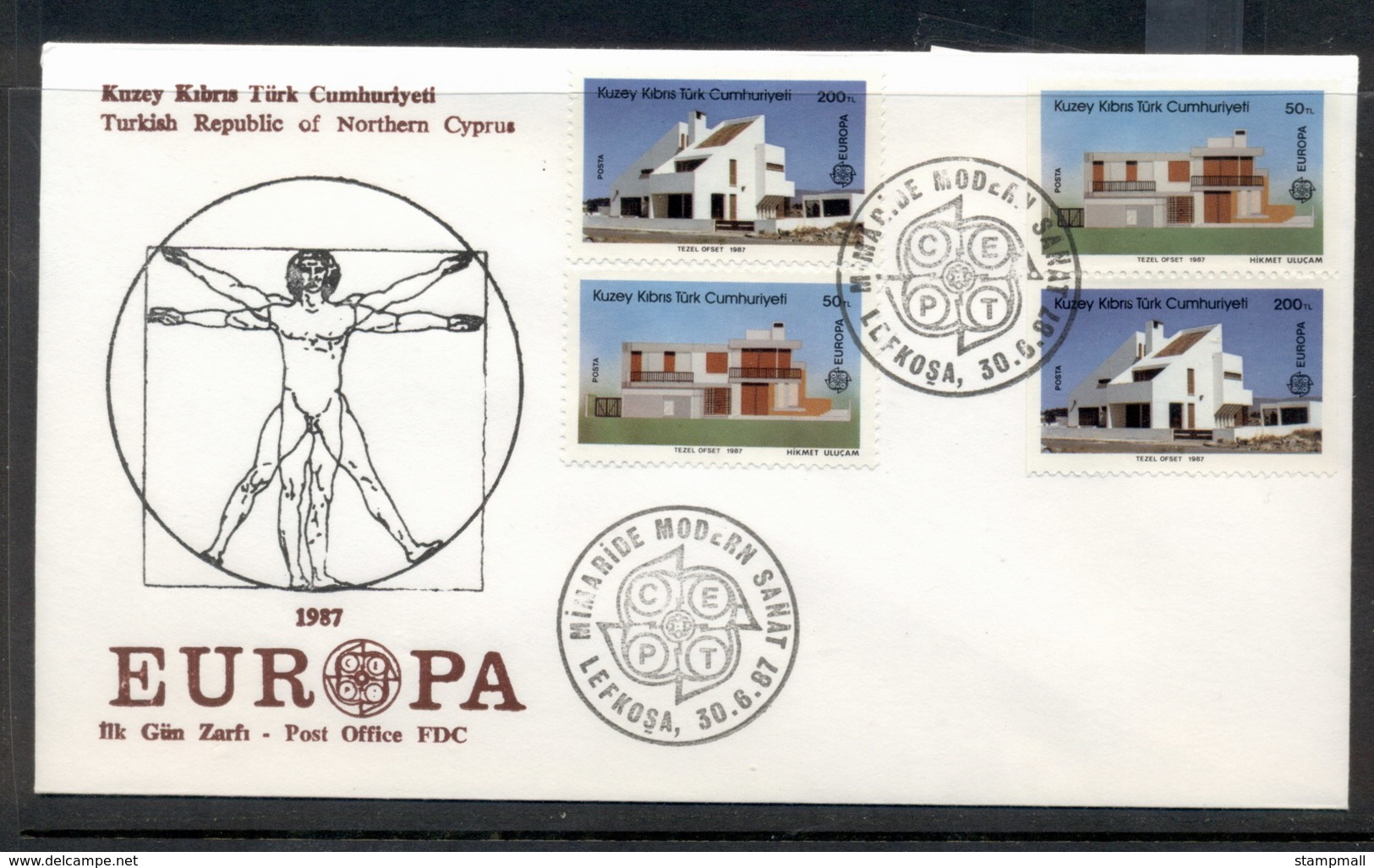 Cyprus Turkish 1987 Europa Architecture + Booklet FDC - Covers & Documents