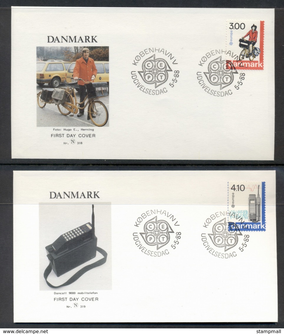 Denmark 1988 Europa Transport & Communication 2x FDC - FDC