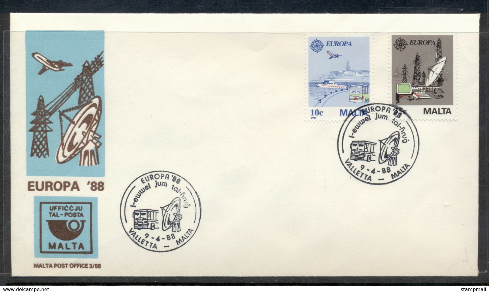 Malta 1988 Europa Transport & Communication FDC - Malta