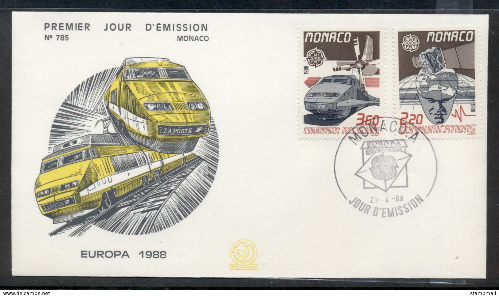 Monaco 1988 Europa Transport & Communication FDC - FDC