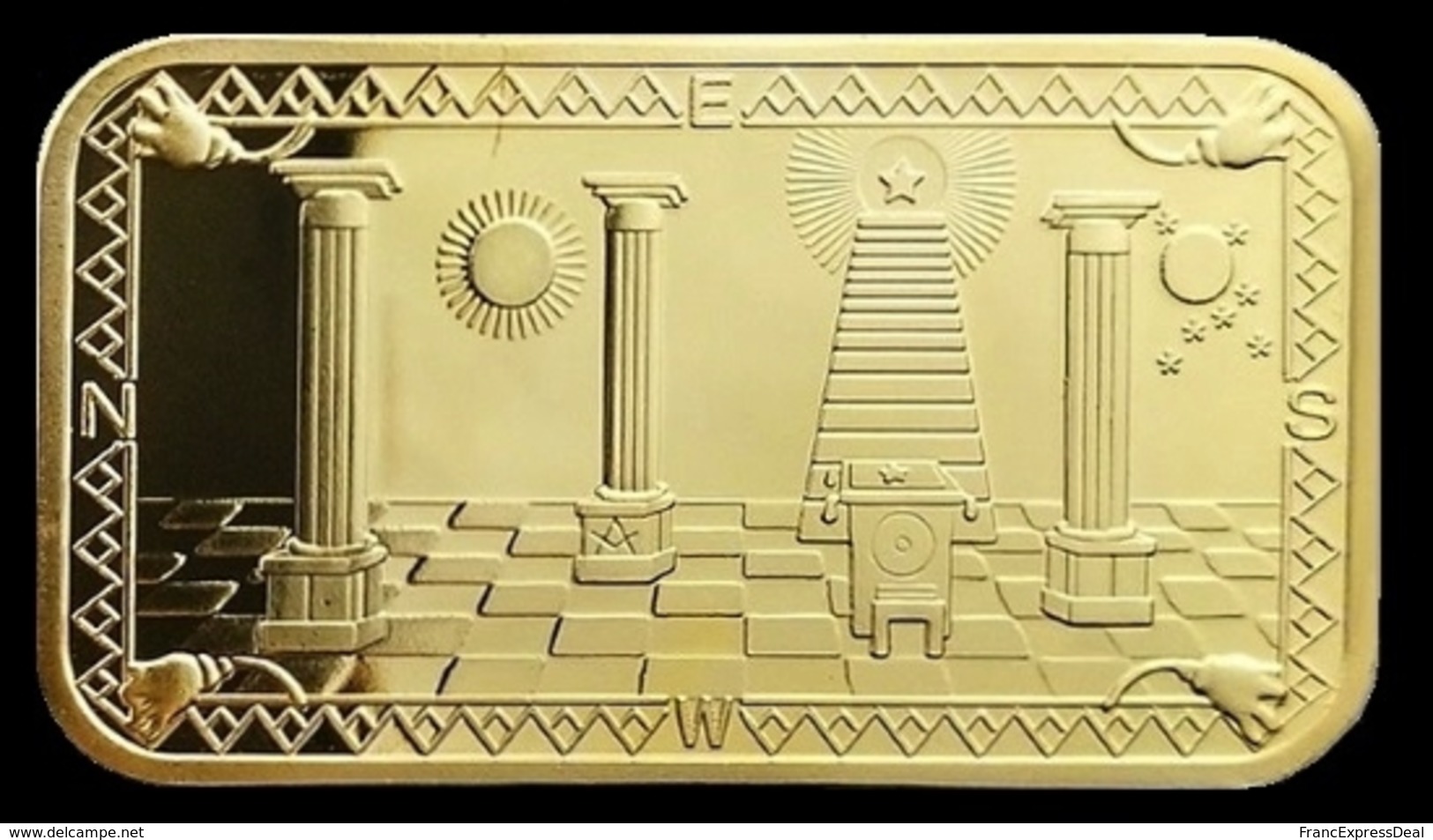 1 Lingot Plaqué OR ( GOLD Plated Bar ) - Franc-maçon Freemason Masonic - Autres & Non Classés