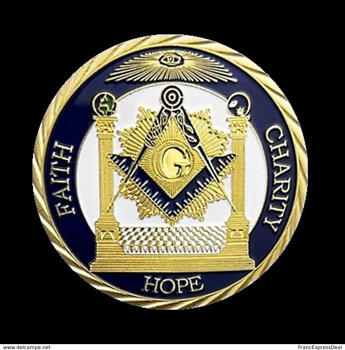 1 Pièce Plaquée OR ( GOLD Plated Coin ) - Franc Maçon Freemason Masonic ( B1 ) - Autres & Non Classés
