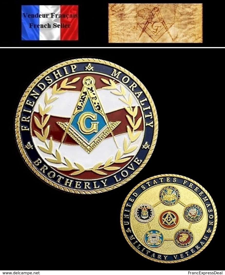 1 Pièce Plaquée OR ( GOLD Plated Coin ) - Franc Maçon Freemason Masonic ( C1 ) - Autres & Non Classés