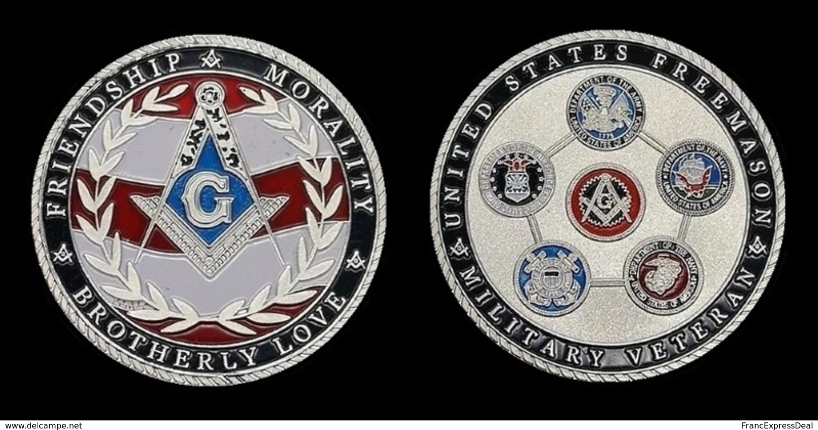 1 Pièce Plaquée ARGENT ( SILVER Plated Coin ) - Franc Maçon Freemason Masonic ( C2 ) - Autres & Non Classés