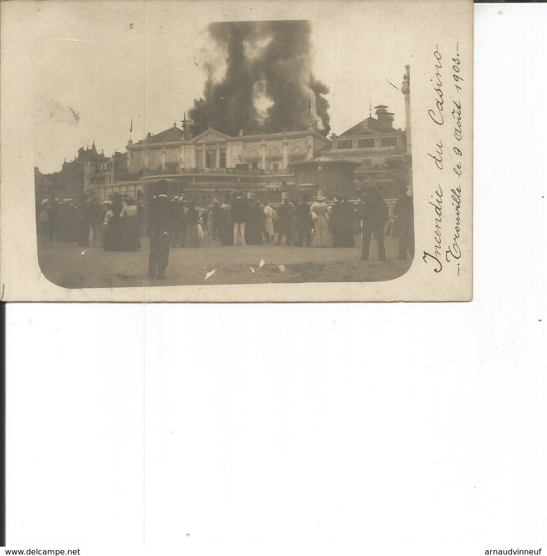 14-TROUVILLE INCENDIE DU CASINO CARTE PHOTO LE 9 AOUT 1903 - Trouville