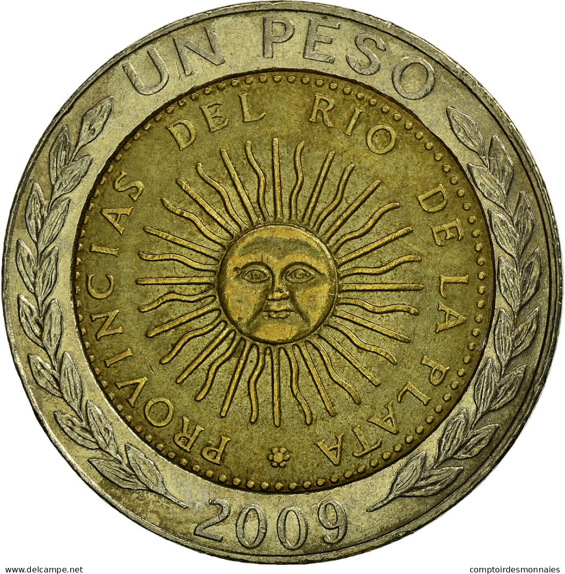 Monnaie, Argentine, Peso, 2009, TTB, Bi-Metallic, KM:112.1 - Argentina