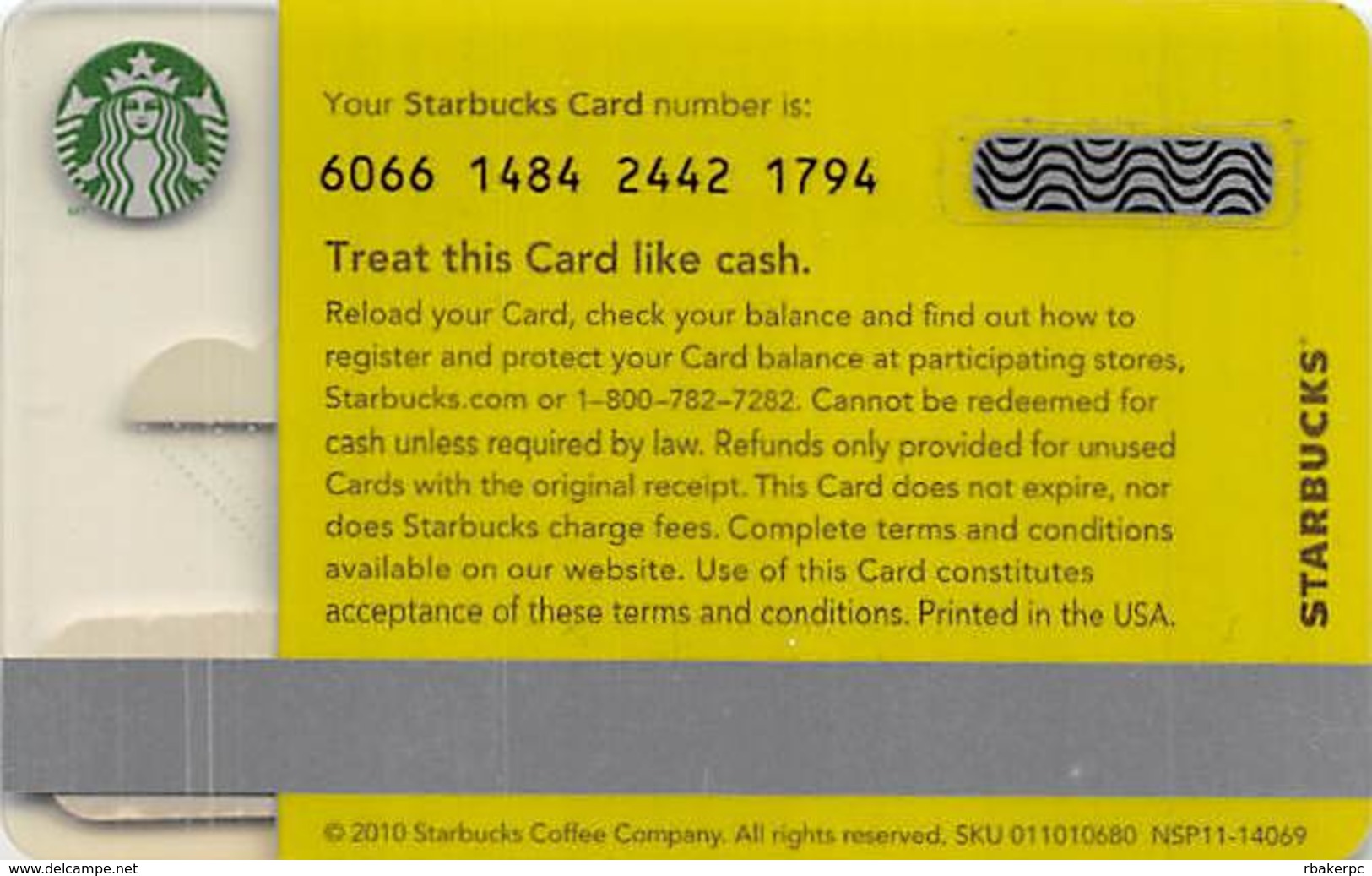 Starbucks Card / Gift Card (No Actual Cash Value) - Gift Cards