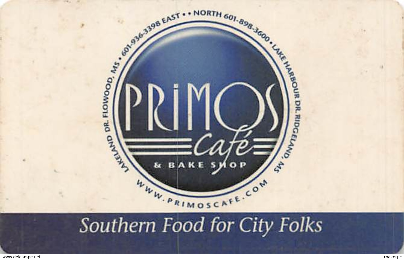 Priomos Cafe & Bake Shop - Ridgeland, MS - Gift Card (slightly Dirty/used) - Gift Cards