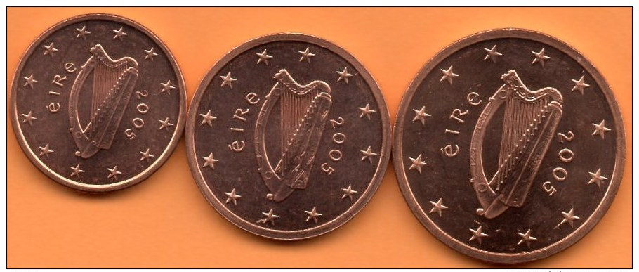 IRLANDE / IRLAND/EIRE 1+2+5 EURO CENT 2005 To The Roll / De Rouleau - Ireland