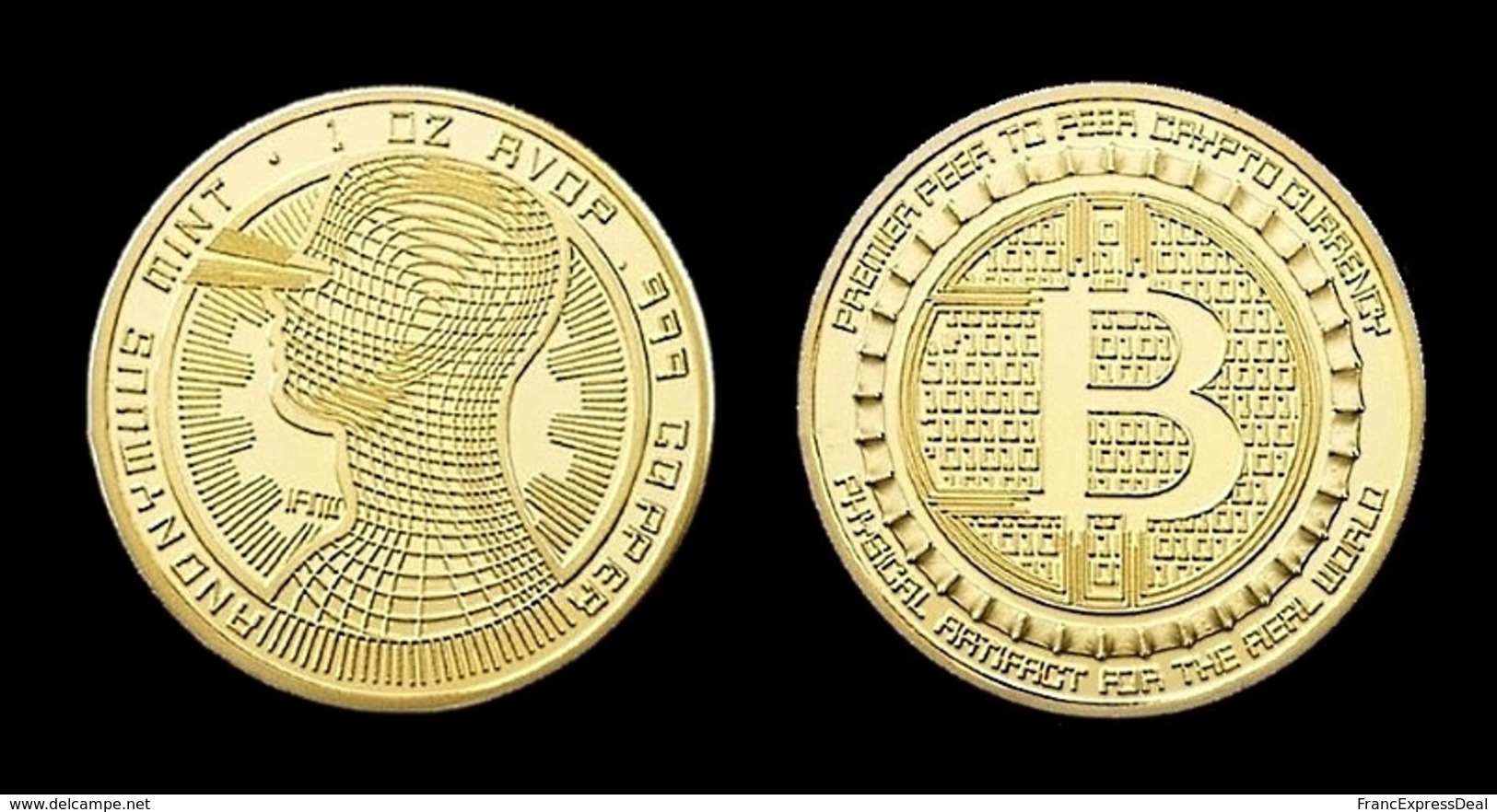 1 Pièce Plaquée OR ( GOLD Plated Coin ) - Bitcoin Anonymous BTC ( Ref 3 ) - Other & Unclassified