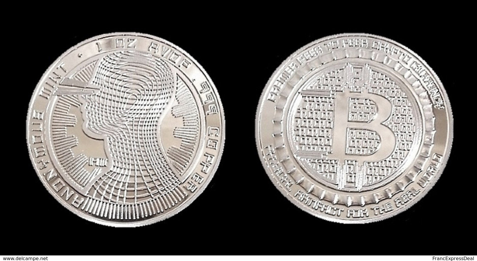 1 Pièce Plaquée ARGENT ( SILVER Plated Coin ) - Bitcoin Anonymous BTC ( Ref 4 ) - Other & Unclassified