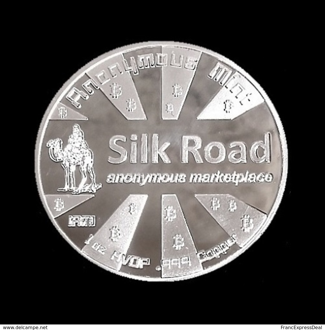 1 Pièce Plaquée ARGENT ( SILVER Plated Coin ) - Bitcoin Anonymous Silk Road BTC - Other & Unclassified