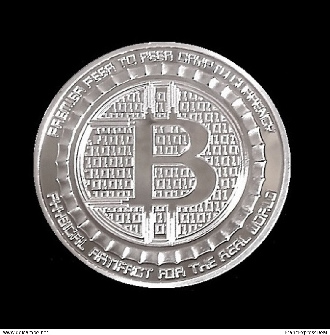 1 Pièce Plaquée ARGENT ( SILVER Plated Coin ) - Bitcoin Anonymous Silk Road BTC - Other & Unclassified