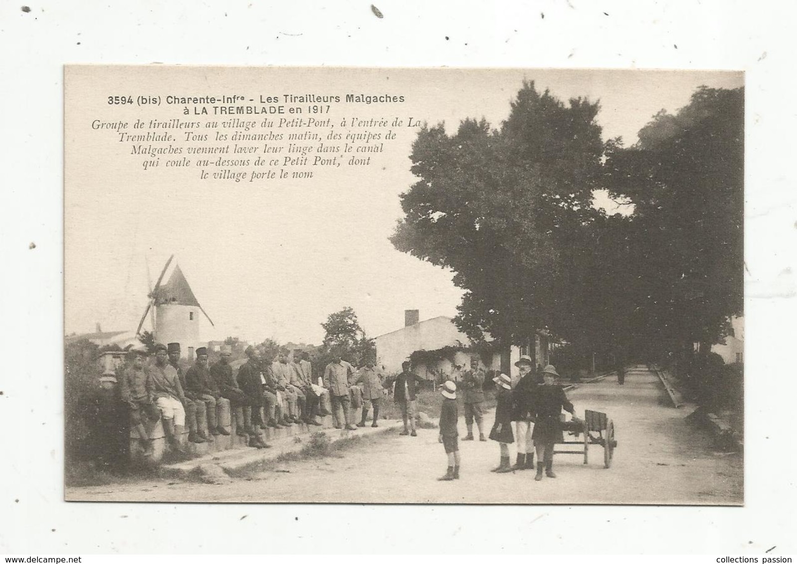 Cp, Militaria , Militaires , Les Tirailleurs MALGACHES à La TREMBLADE En1917, Charente Inférieure,vierge , Ed. Braun - Personaggi