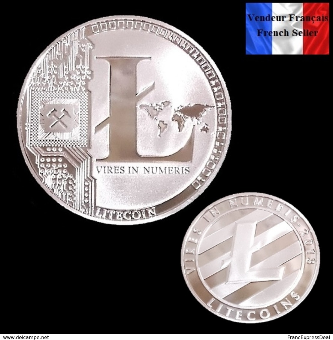 1 Pièce Plaquée ARGENT ( SILVER Plated Coin ) - Litecoin LTC ( Ref 5 ) - Other & Unclassified