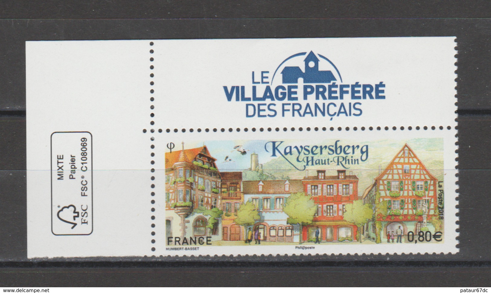 FRANCE / 2018 / Y&T N° 5243 ** : Kaysersberg (+ Vignette Village Préféré Des Français) CdF FSC - Gomme Intacte - Ungebraucht