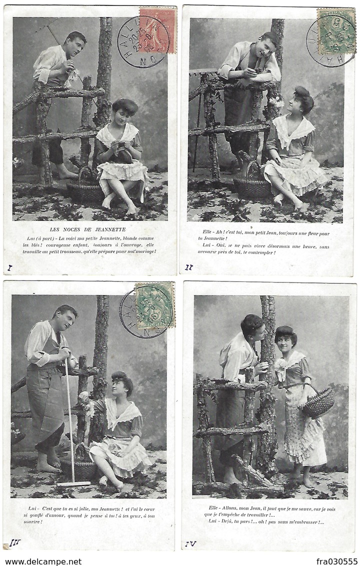 Fantaisie - Lot Complet De 6 CPA - Les Noces De Jeannette - 1905-1906 - Autres & Non Classés